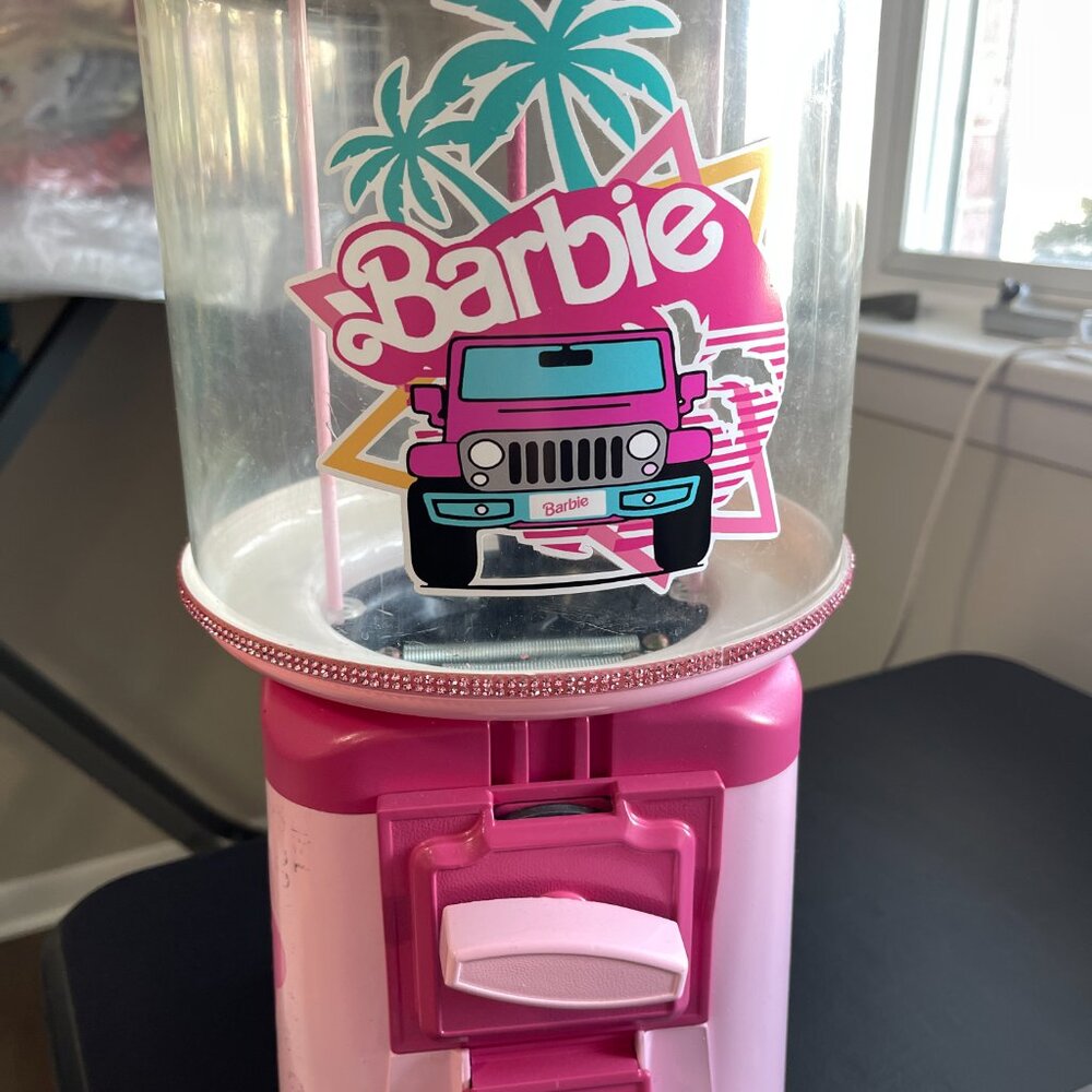 Custom Made Come On Barbie Let's Go Party Gumball Machine 16" Tall w/ Key